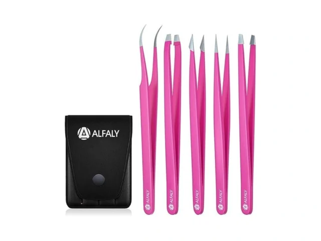 Alfaly Tweezers Set – Professional Stainless Steel…