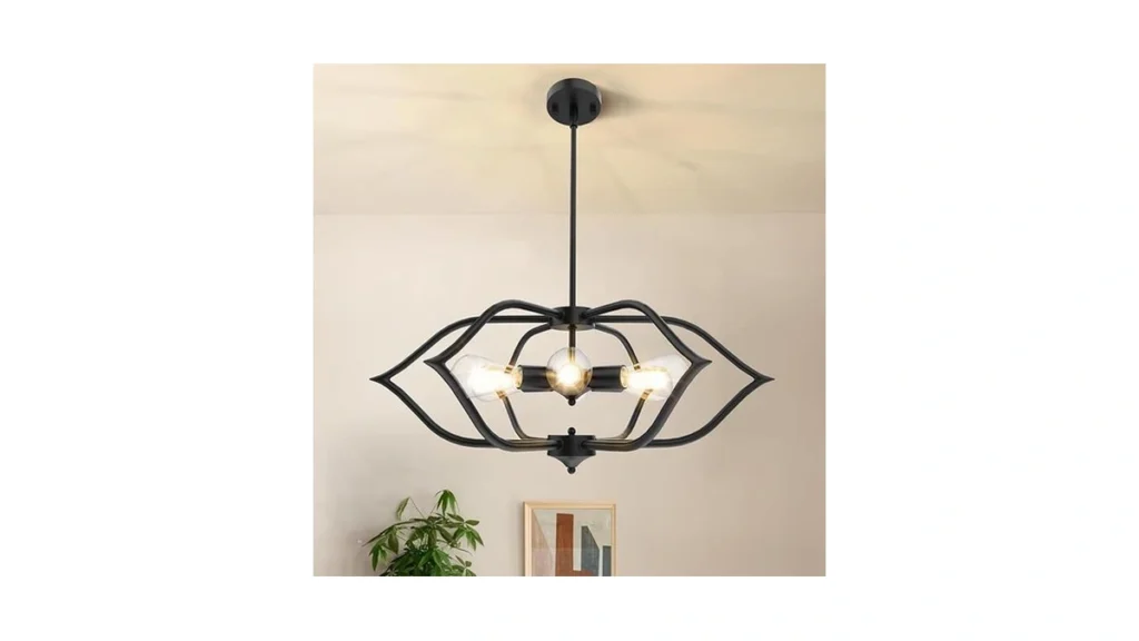 Amazon deal: Black Chandelier 6-light Farmhouse Chandelier...