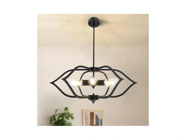 Black Chandelier 6-light Farmhouse Chandelier…