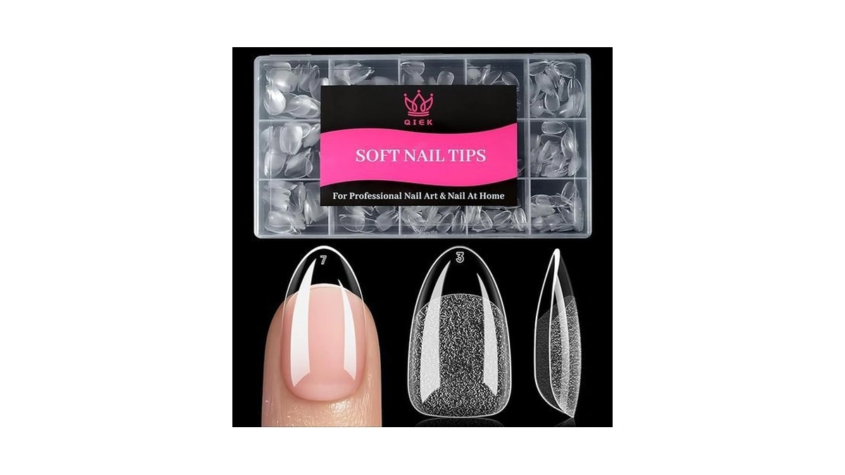 Amazon deal: Qiek Short Almond Nail Tips - 15 Sizes 240 Pcs Hal