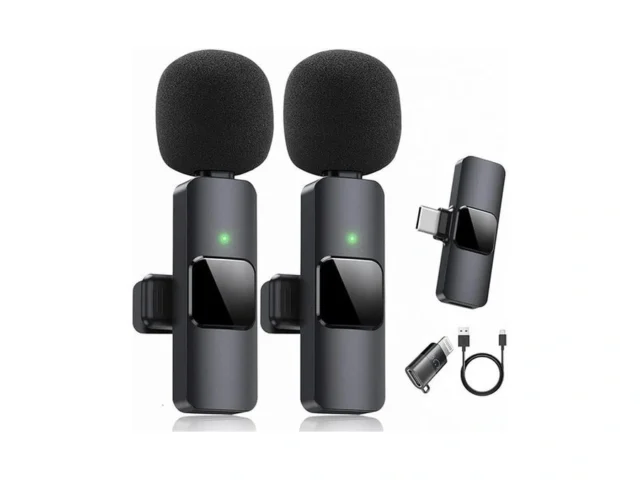 Searose Dual Wireless Lavalier Microphone Kit -…