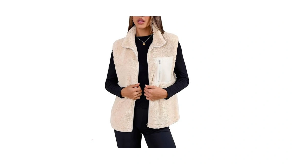 Amazon deal: Simplefun Fleece Vest Women Casual Stand Collar...