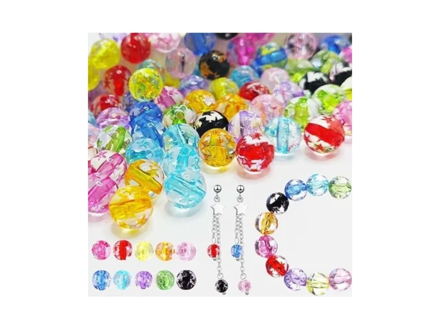 100 Pcs Round Beads For Jewelry Making Acrylic…