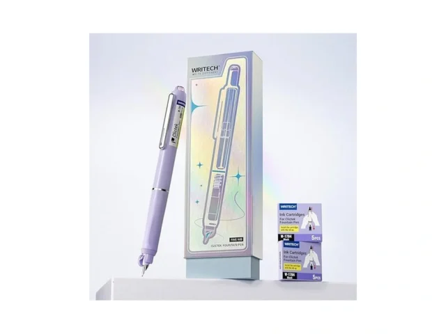 Writech Retractable Fountain Pen Set Fine Nib Black…
