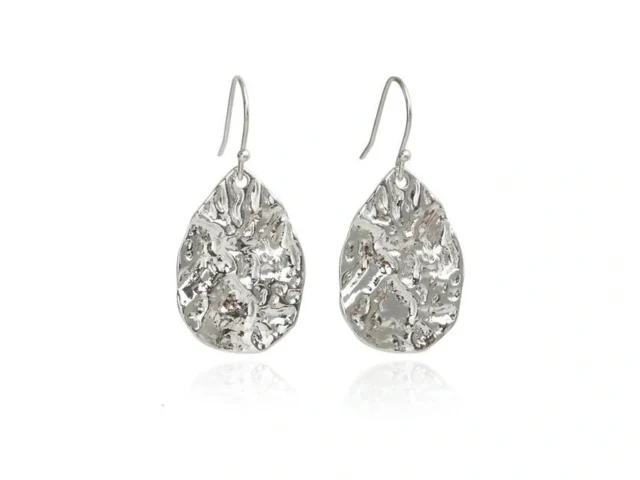 Handmade Hammered Teardrop Dangling Drop Earrings…