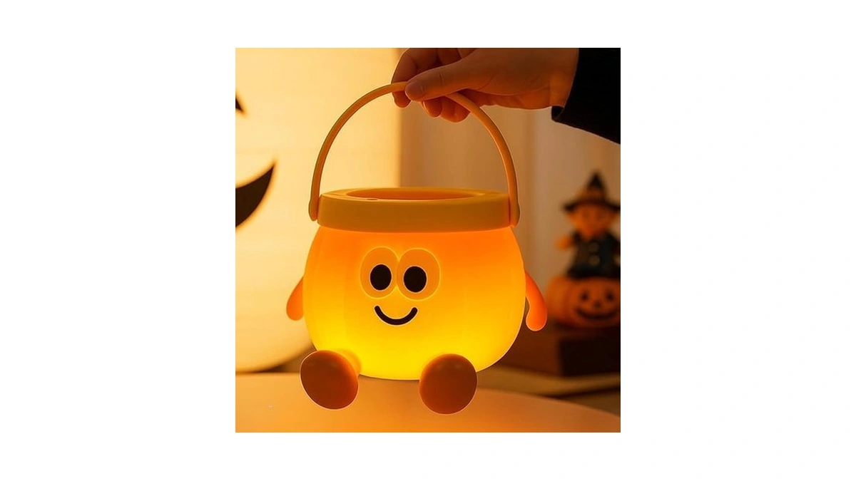 Amazon deal: Pumpkin Night Light Rechargeable Bedside Lamp...