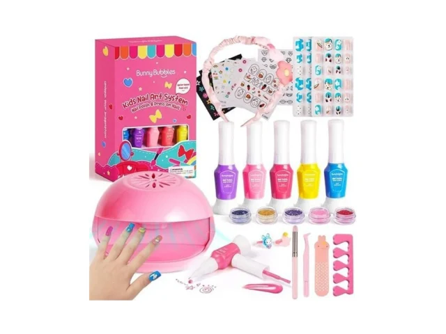 Kids Nail Polish Kit With Nail Dryer 69pcs Nail Art…
