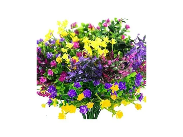 Yibukiy 24 Bundles Artificial Fake Flowers Outdoor… Code