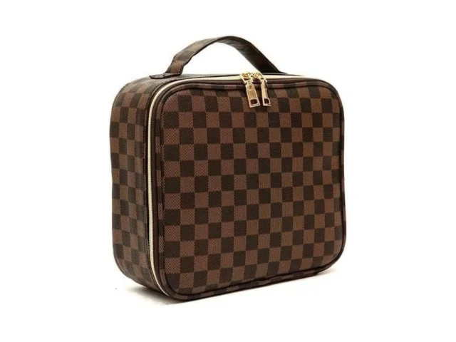 Wiribey Checkered Makeup Bag Portable Makeup Bag… Coupon