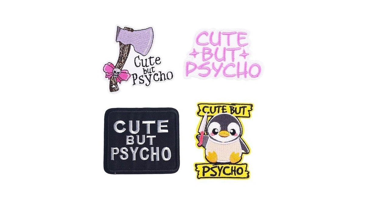 Amazon code: Feihuaer 4pcs Funny Cute But Psycho Embr