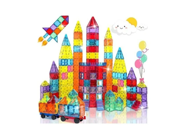Magnetic Tiles 100pcs Kids Magnetic Blocks Toy Set… Code
