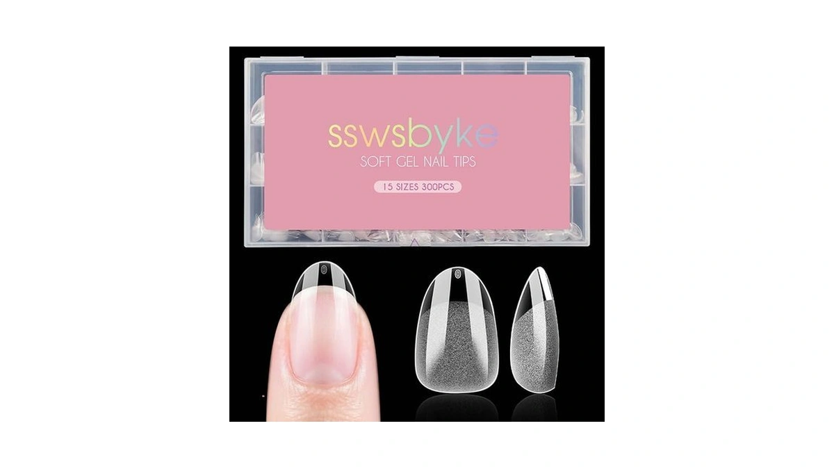 Amazon coupon: Short Almond Nail Tips Sswsbyke 300pcs 1