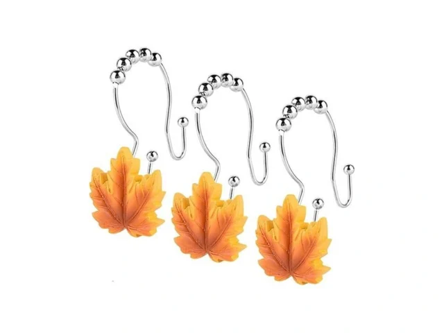 Double Shower Curtain Hooks 12pcs Maple Leaf Shower… Code