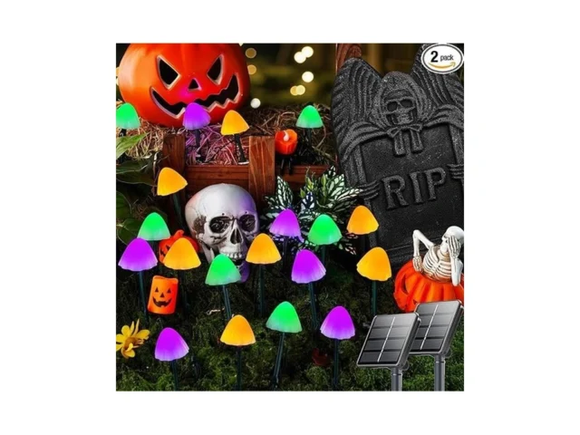 2pk 55ft 32led Orange And Green Solar Mushroom… Code
