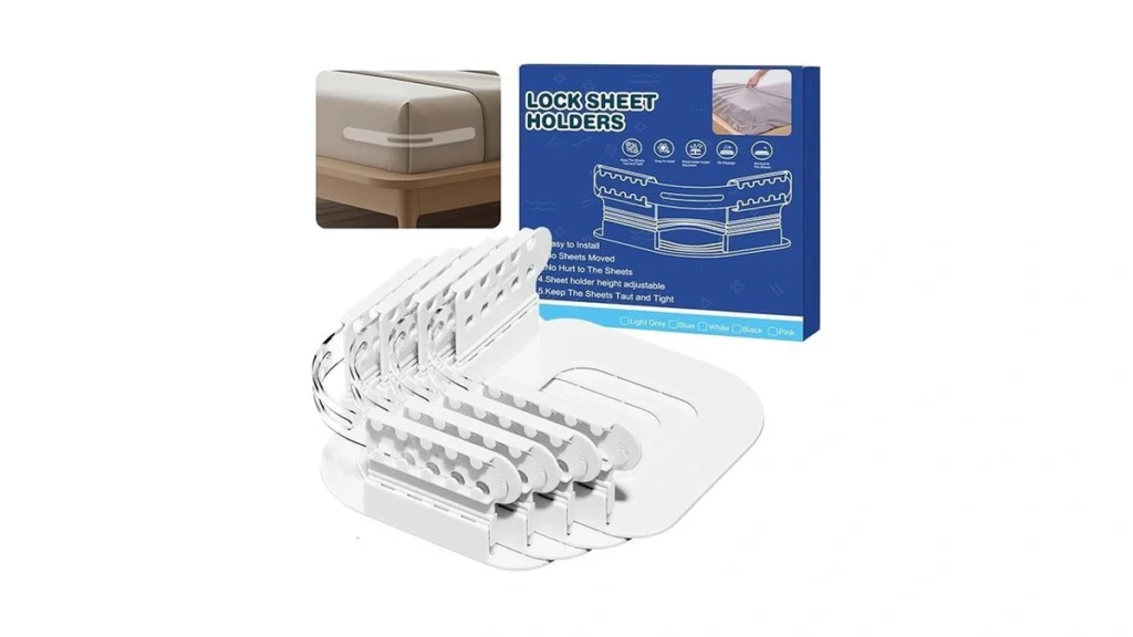 Amazon code: Opaalic Bed Sheet Holders For Corners Lo