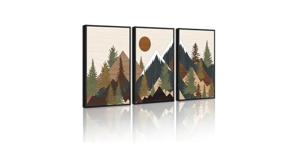 Amazon code: Kuvioke Morden Mountains Framed Wall Art