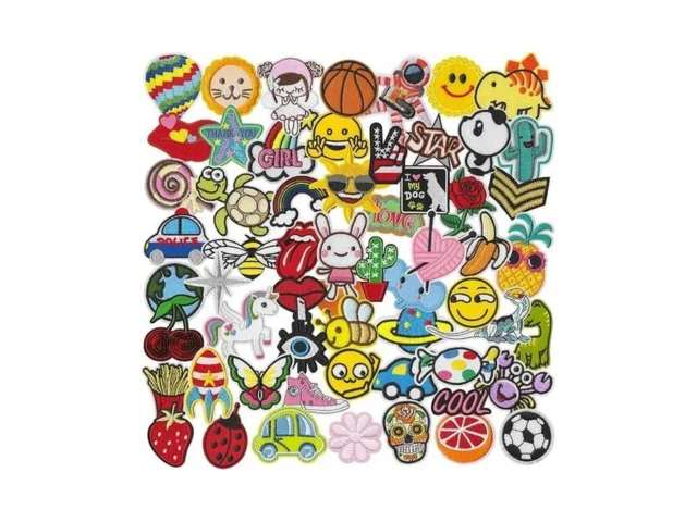 60pcs Iron On Patches Embroidered Appliques -… Code
