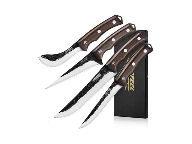 Topfeel 4pcs Hand Forged Butcher Knife Set -… Code
