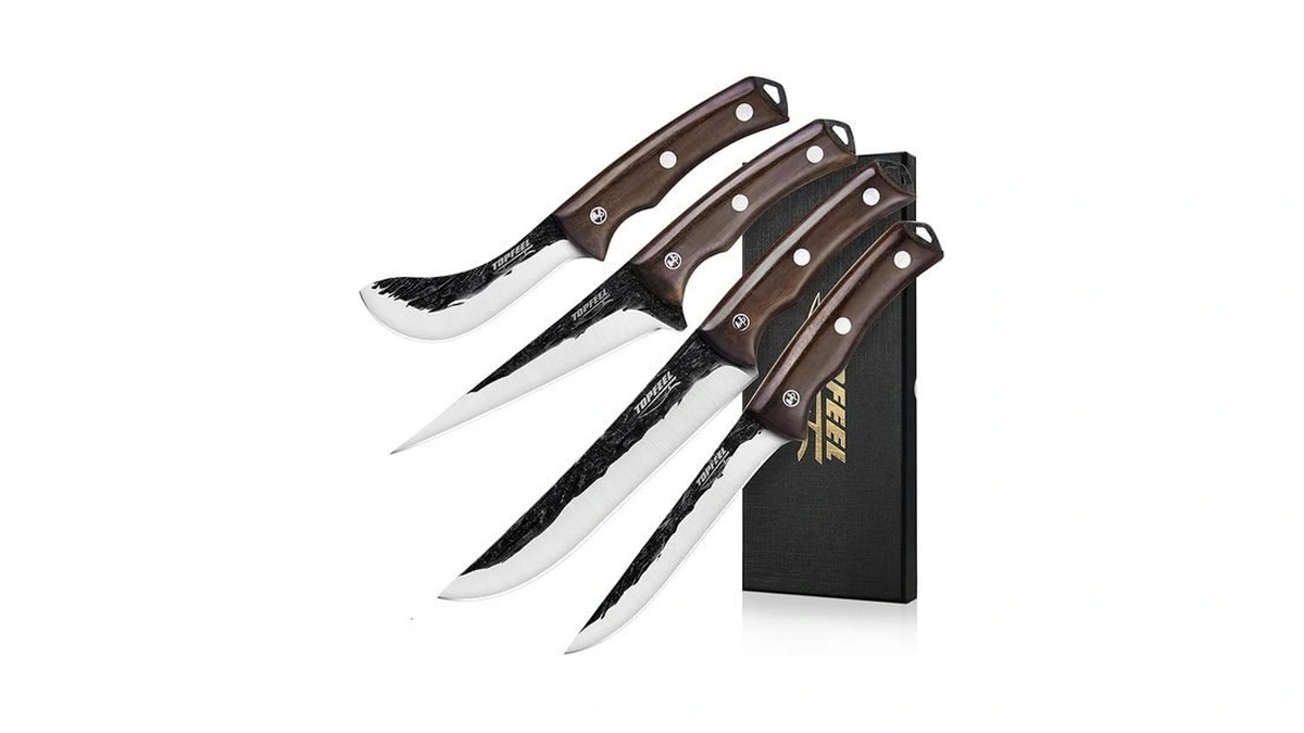 Amazon code: Topfeel 4pcs Hand Forged Butcher Knife S