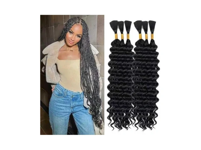 Deep Wave Bulk Hair For Braiding 6 Bundles 24 Inch… Code