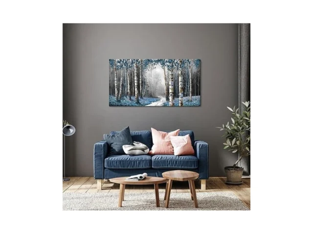 Hkdgoka Large Wall Art Living Room Modern Gray Blue…