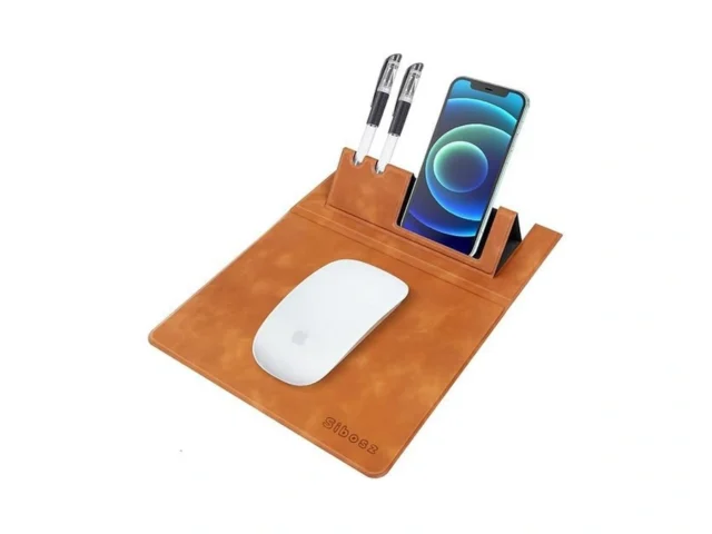Premium Pu Leather 3-in-1 Mouse Pad With Phone… Code