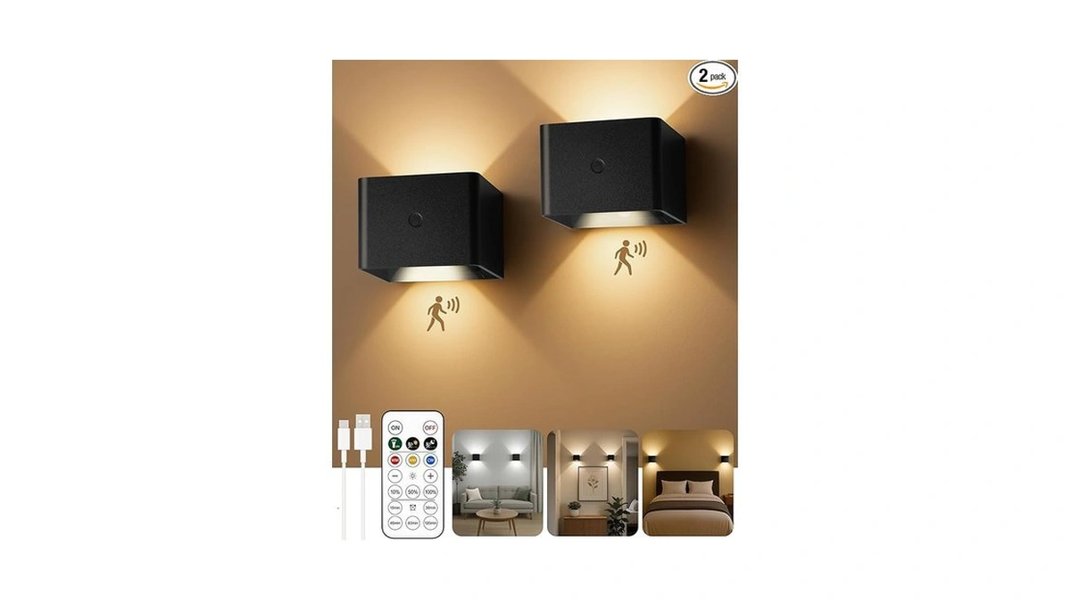 Amazon coupon: Cambk Battery Operated Wall Sconces Set