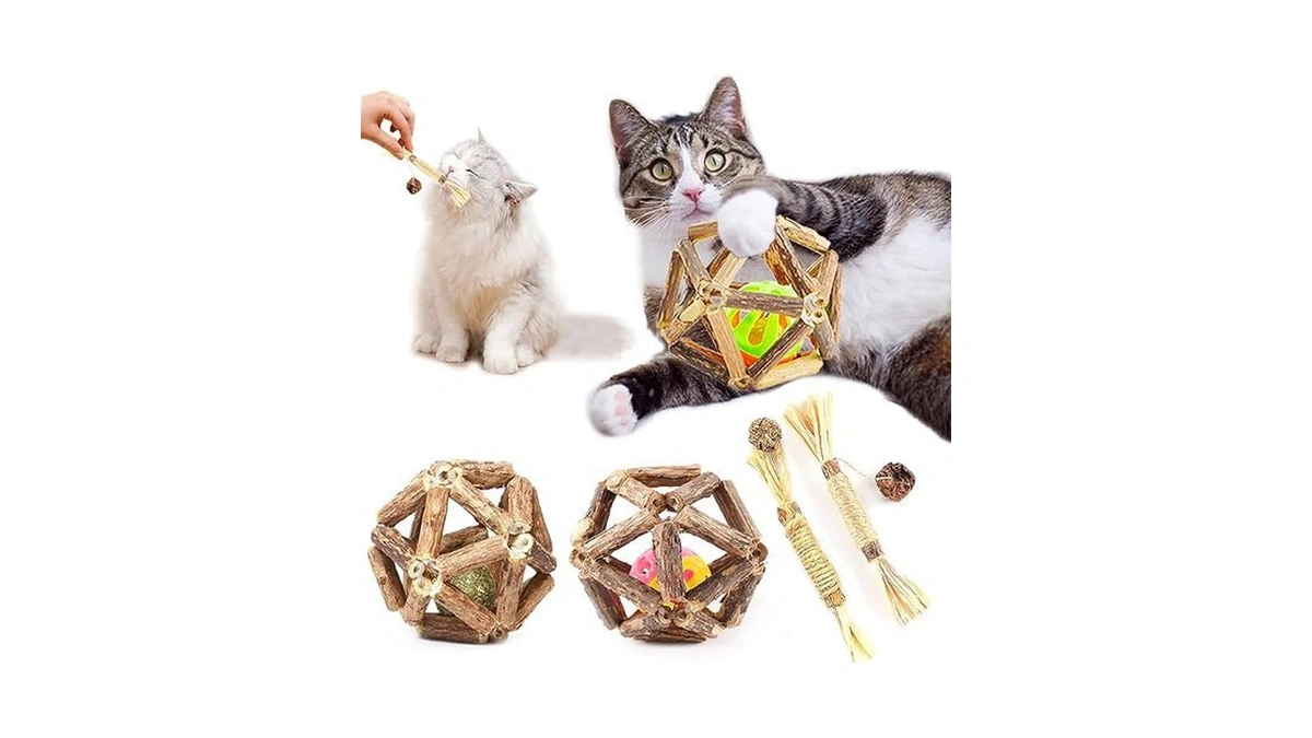 Amazon code: 4 Pcs Catnip Toys Natural Silvervine Sti