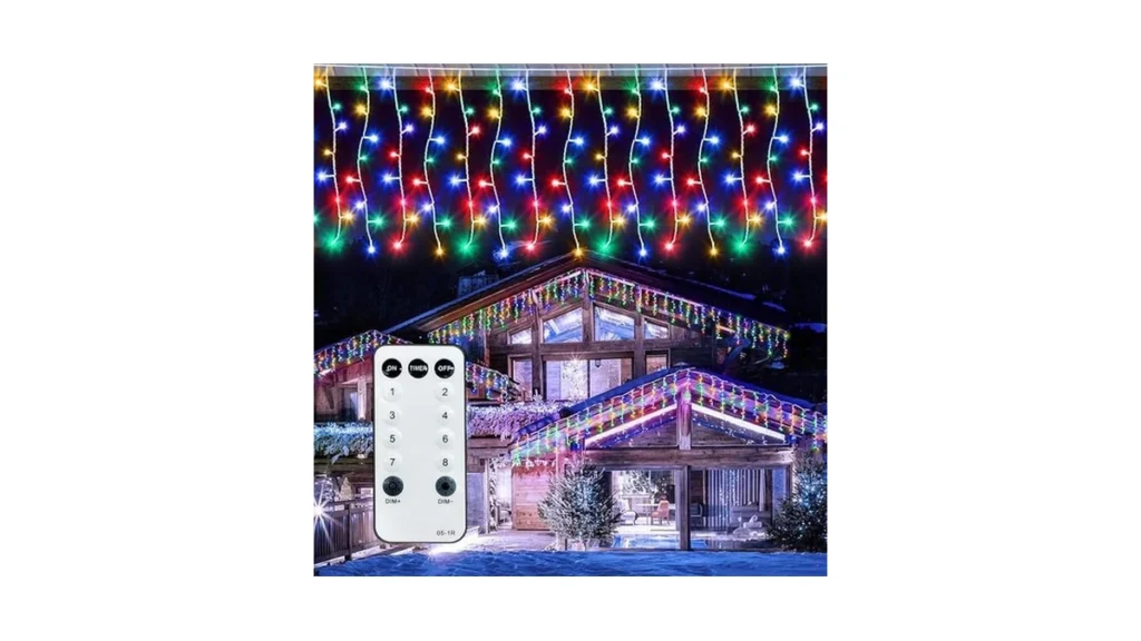 Amazon code: 42ft Icicle Lights Christmas Outdoor Wit