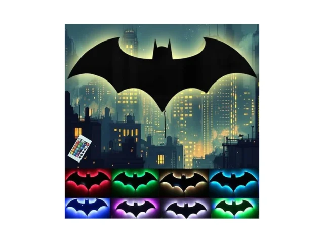 Oumyq Led Superhero Bat Lamp Night Light With 16… Code