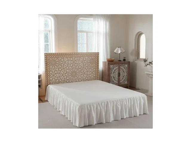 Bed Skirt Queen Size Ruffled Bed Skirt With Split… Coupon
