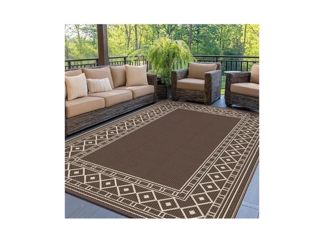 Genimo Outdoor Rug Waterproof For Patio Decor 5 X8… Coupon