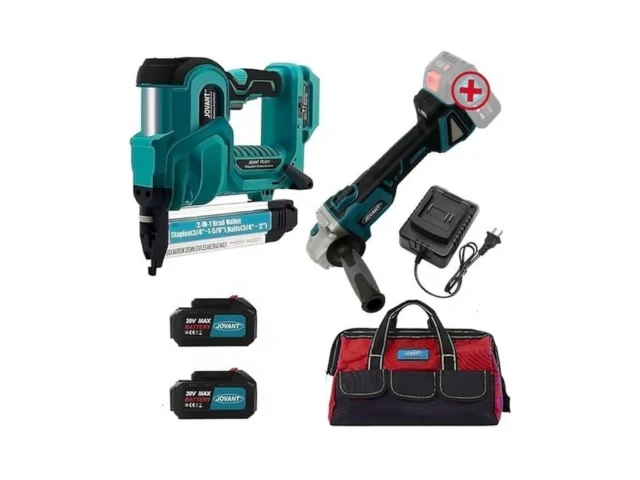 Cordless 18ga Nail Gun And Angle Grinder With… Code