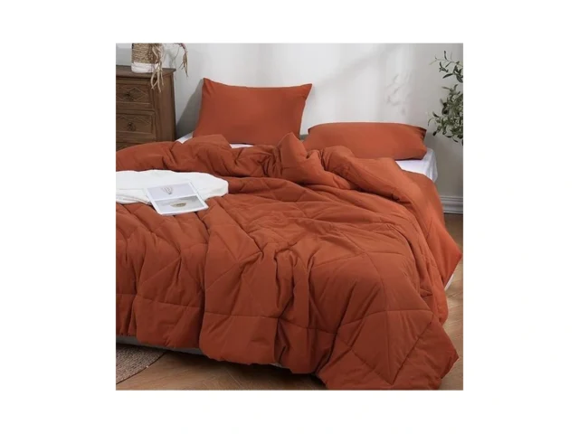 Atsense King Size Comforter Set Rust 3 Pieces 100… Code