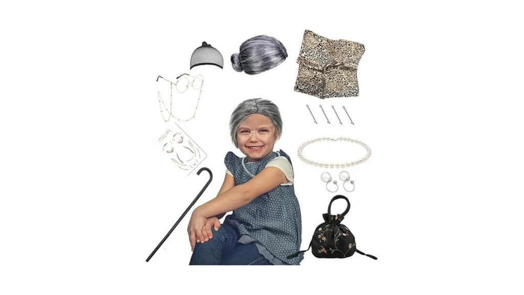 Amazon code: Aqx Old Lady Wig For Kids Old Lady Wig W