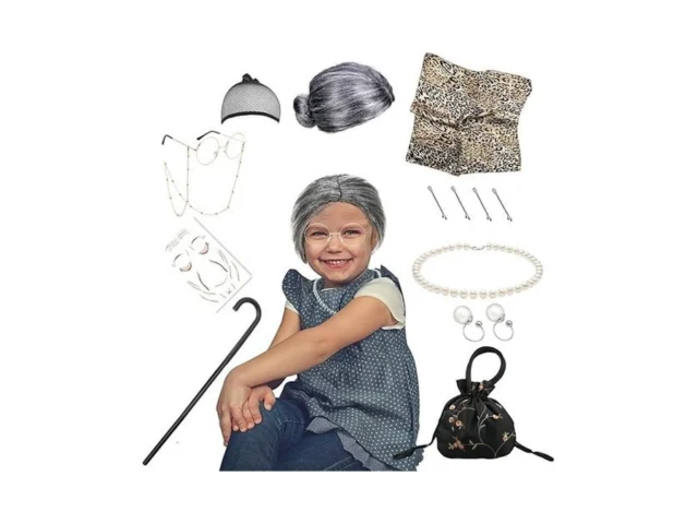 Aqx Old Lady Wig For Kids Old Lady Wig Wrinkle… Code