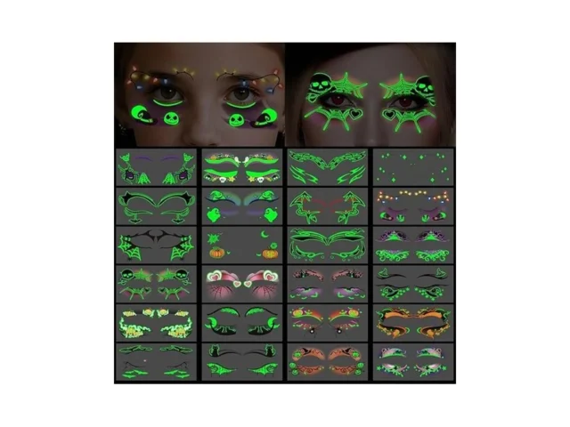 24pcs Halloween Makeup Glow In The Dark Eye Shadow… Code