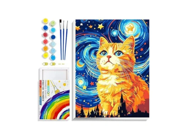 Quitedew Paint By Numbers Kit For Adults Cat Framed… Code