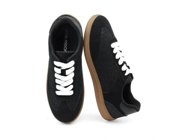 Jenn Ardor Womens Black Fashion Sneakers Casual… Code