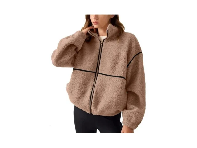 Laslulu Womens Full Zip Fleece Oversized Jacket… Code