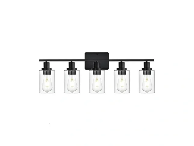 Banato Bathroom Vanity Light Fixtures 5-light Black…