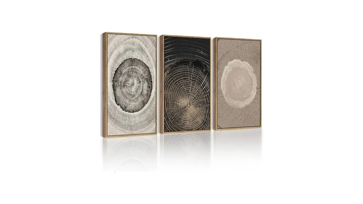 Amazon coupon: Phopago Vintage Wood Tree Rings Wall Art