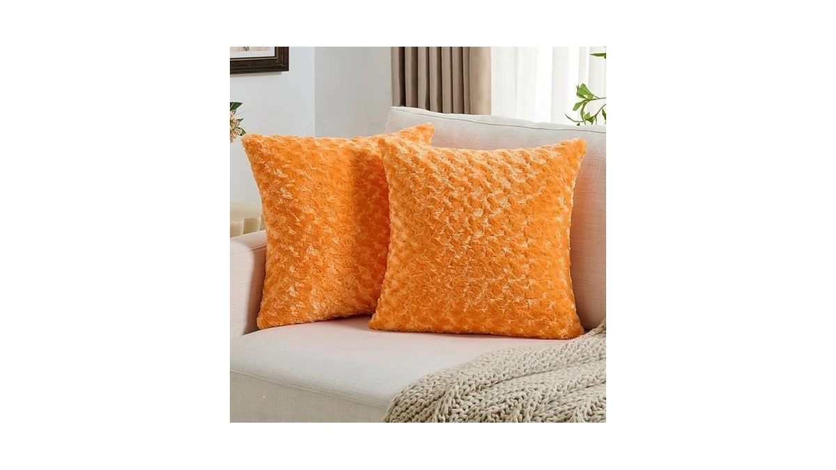 Amazon coupon: Futei Orange Rose Decorative Throw Pillo