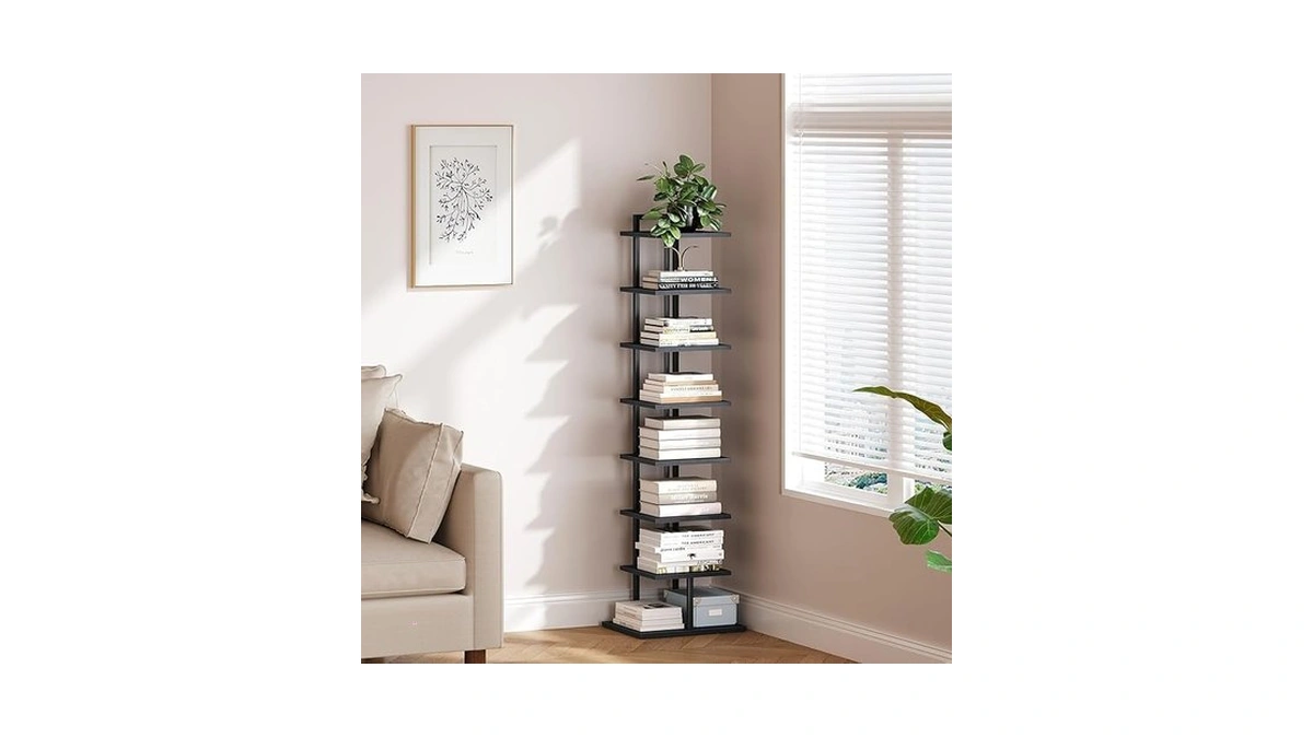 Amazon coupon: Gtcjion 8 Tier Bookshelf Narrow Spine Bo