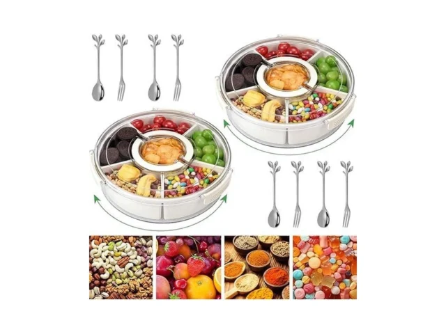 Snackle Box Container Divided Serving Tray With Lid… Code