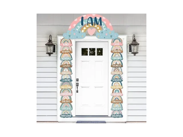 Pasimy 25 Pcs Boho Classroom Door Banner Positive… Code