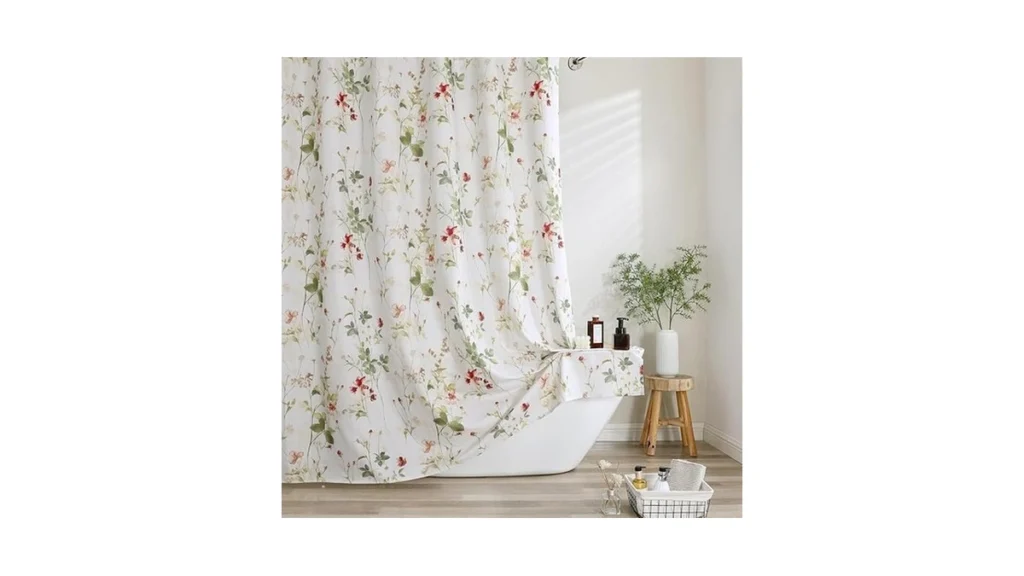 Amazon coupon: Ovzme Floral Printed Shower Curtain 72 I