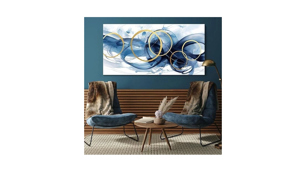 Amazon coupon: Hkdgoka Blue Abstract Wall Art Graffiti