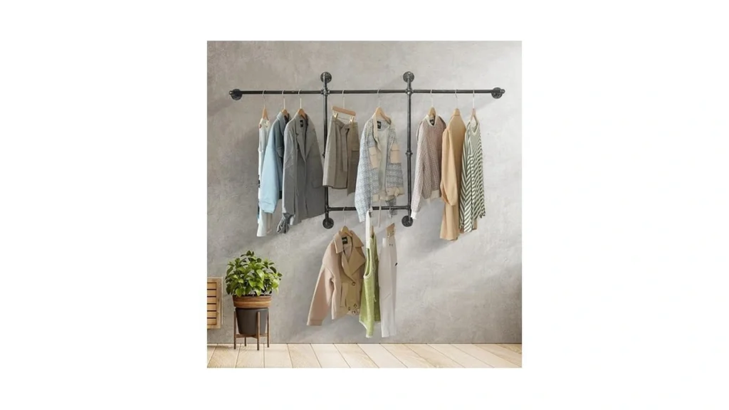 Amazon code: Zyuxuan Industrial Wall Clothes Rack Hea