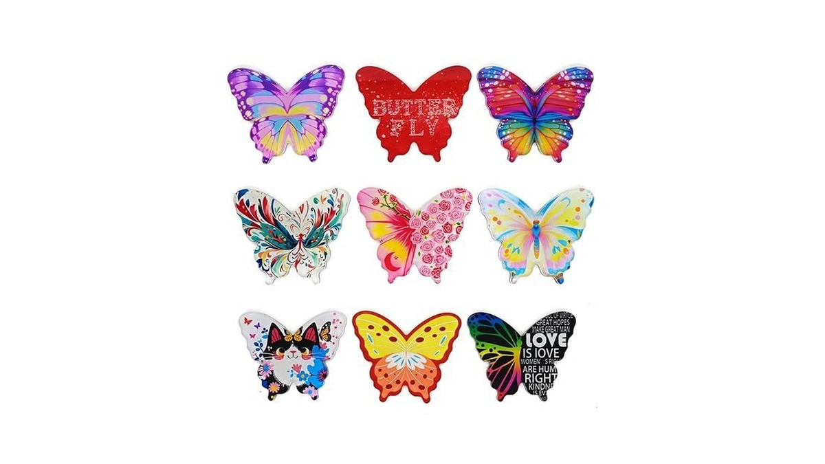Amazon code: Poproo 9pcs Large Fridge Magnets Butterf